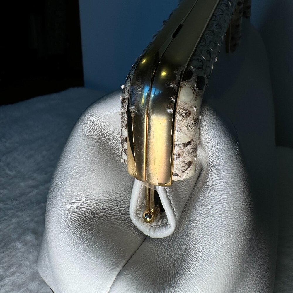 Fendi First Cement & Python-Effect Clutch Bag, Ghw - image 3